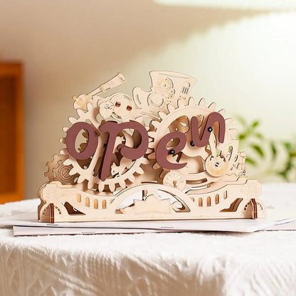 Robotime Rokr Open Closed Sign 3D Wooden Puzzle For Door Note Kids Easy Assemble Home Decoration Toys