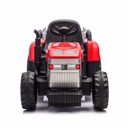 Red, 12V7AH Battery Powered Toy Tractor With Trailer